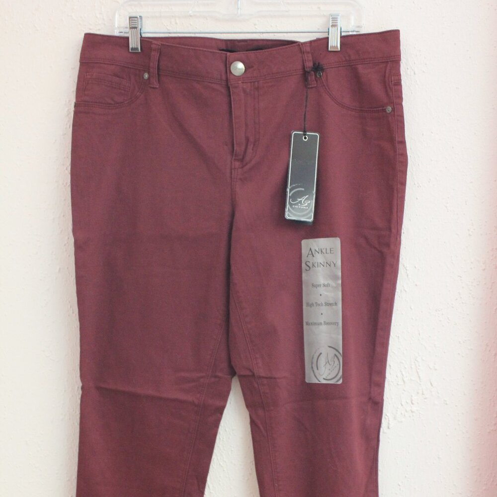 #436 NWT A3 Denim Burgundy Red Jeans Size 16P